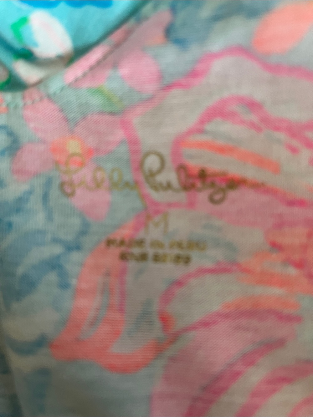 Lilly Pulitzer Aqua Dress with Pink Floral Ruffles - Picture 3 of 7